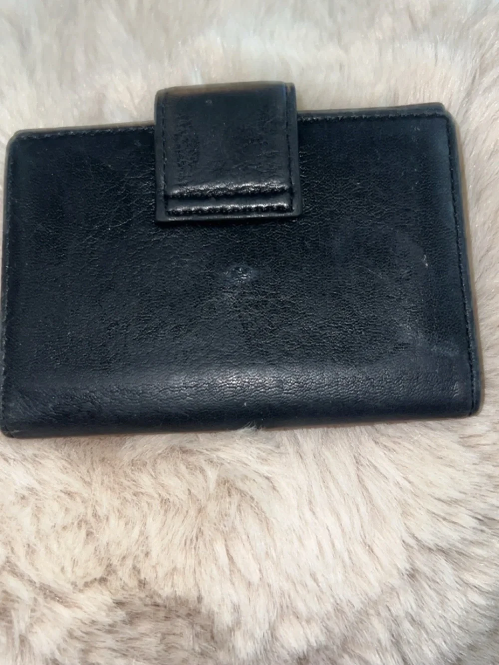Lovcat Black Leather Women's Wallet with Gold Hardware